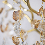 Бра золотого цвета с ветвями и прозрачными хрустальнымих подвесками Droplet Chandelier варинант исполнения - 4 | Loft Concept в Перми