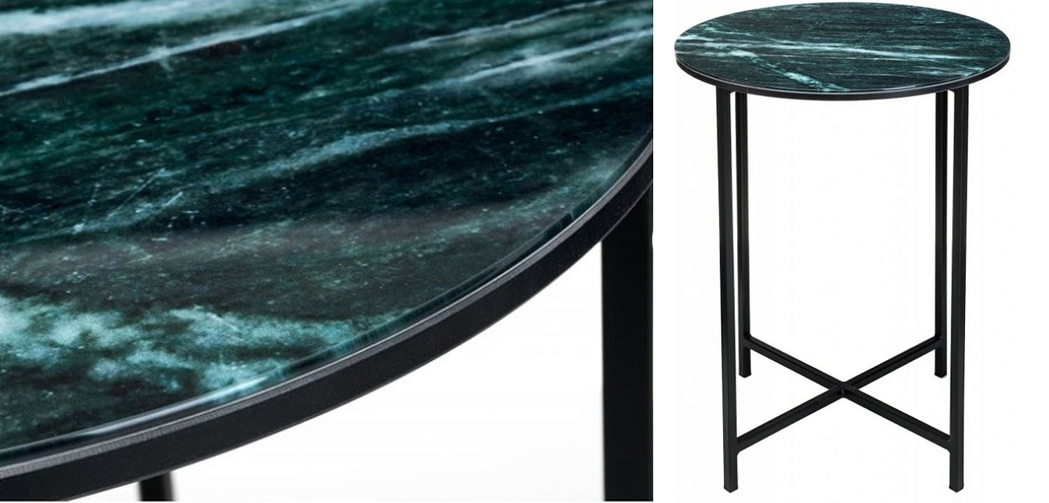 Приставной стол Zermatt Side Table round malachite Приставной стол Zermatt Side Table round malachite - Loft-Concept в Перми