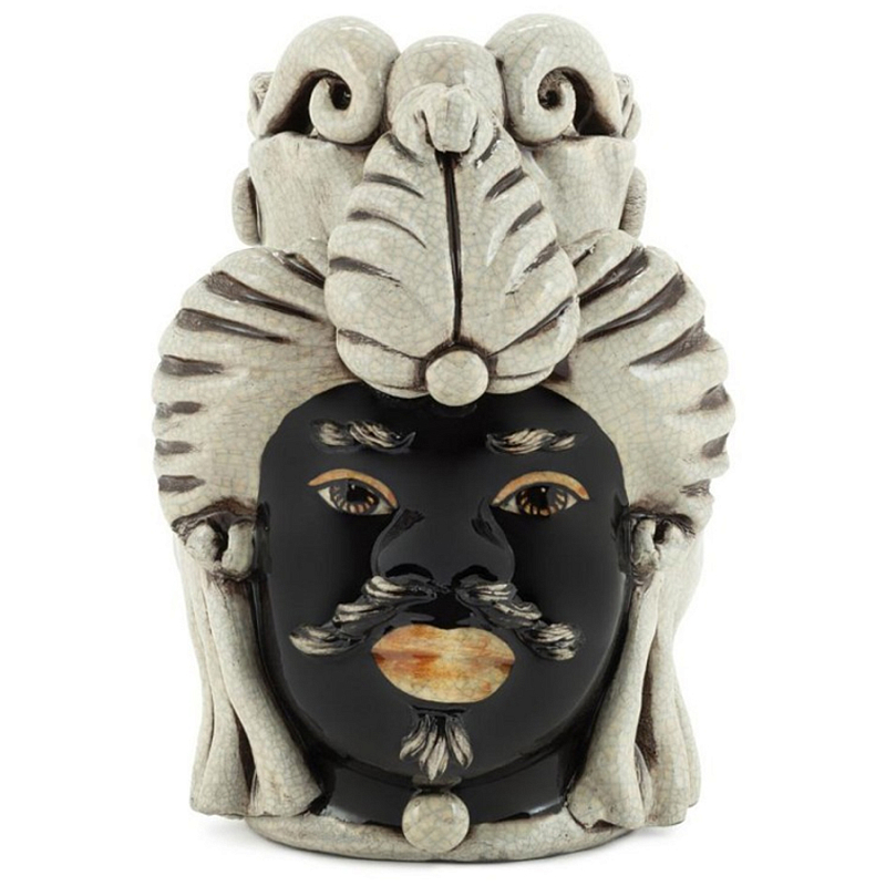 Ваза Vase Moro Man Small Dark Brown Черный Бежевый Ваза Vase Moro Man Small Dark Brown Черный Бежевый в Перми | Loft Concept