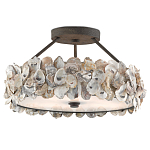 Потолочный светильник круглый с абажуром из устричных раковин Sea Ravens варинант исполнения - 2 | Loft Concept в Перми