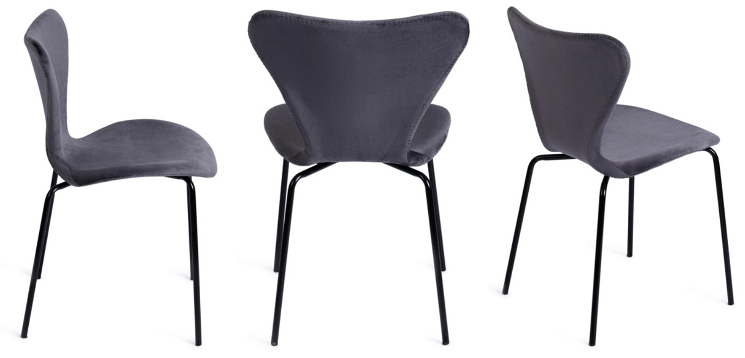 Стул Julissa Grey-Blue Chair флок Стул Julissa Grey-Blue Chair флок - Loft-Concept в Перми