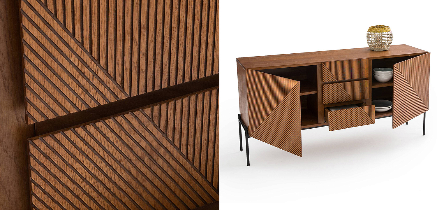 Комод с геометрическим рисунком Anders Chest of drawers с 3-мя ящиками и 2-мя дверцами Комод с геометрическим рисунком Anders Chest of drawers с 3-мя ящиками и 2-мя дверцами - Loft-Concept в Перми