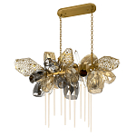 Люстра подвесная с 22-мя гранёными стеклянными плафонами с вертикальными подвесками Gilded Mirage  варинант исполнения - 5 | Loft Concept в Перми