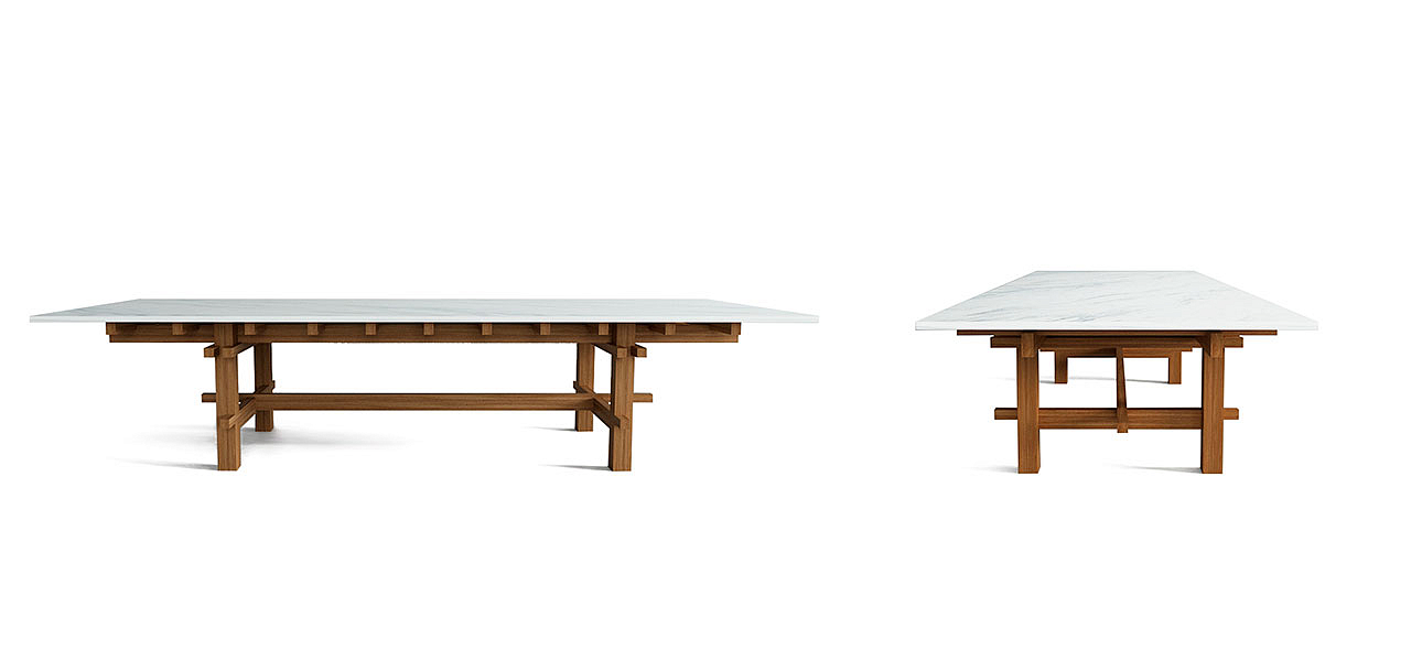 Журнальный стол из дерева с каменной столешницей Minka Table Журнальный стол из дерева с каменной столешницей Minka Table - Loft-Concept в Перми