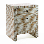 Тумбочка прикроватная Bogense Bone Inlay Bedside Beige варинант исполнения - 1 | Loft Concept в Перми