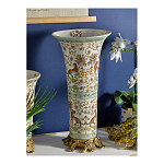 Ваза высокая из фарфора на бронзовом основании Turquoise Blooming Garden варинант исполнения - 6 | Loft Concept в Перми