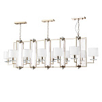 Люстра прямоугольной формы с 12-ю цилиндрическими плафонами из стекла Laurent варинант исполнения - 1 | Loft Concept в Перми