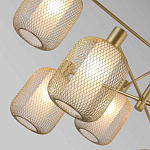 Люстра потолочная с абажурами из металлической сетки Loft Grid Pendant Gold варинант исполнения - 3 | Loft Concept в Перми