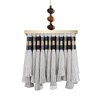 Люстра квадратная плетеная с бахромой Wicker Square Chandelier with Tassels варинант исполнения - 2 | Loft Concept в Перми