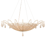 Люстра из деревянных бусин с подвесками в виде капель Wooden Beads варинант исполнения - 1 | Loft Concept в Перми