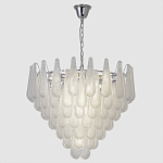 Люстра с подвесками из рифленного стекла в форме капель Textured Glass Chandelier варинант исполнения - 9 | Loft Concept в Перми