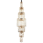 Большая многоярусная люстра с хрустальными подвесками Crystal Art Multi-tiered Gold Chandelier варинант исполнения - 1 | Loft Concept в Перми