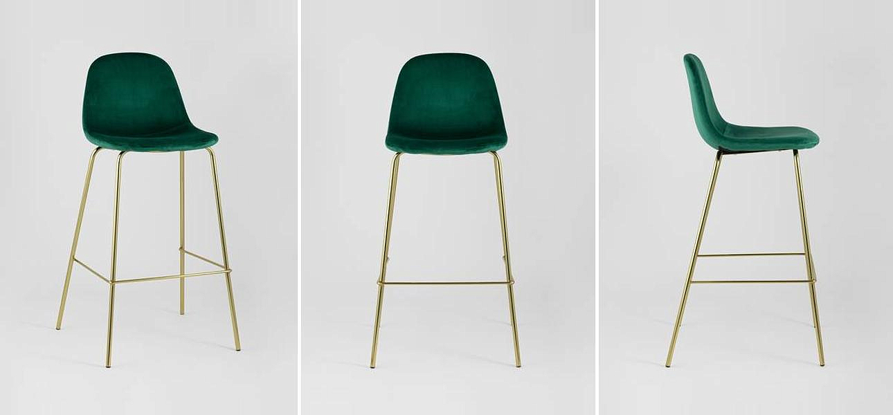 Барный Стул Archie Chair Зеленый Велюр Барный Стул Archie Chair Зеленый Велюр - Loft-Concept в Перми