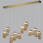 Подвесной светильник линейный с плафонами волнистой формы из фактурного стекла Big Wave варинант исполнения - 9 | Loft Concept в Перми