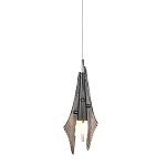 Подвесной светильник с черной металлической основой и рельефным плафоном Glass Pod варинант исполнения - 1 | Loft Concept в Перми