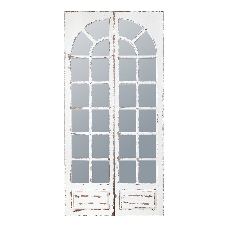 Зеркало-окно с эффектом старения в венецианском стиле Venetian White Mirror Белый в Перми | Loft Concept 
