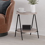 Стол приставной с 2-мя круглыми бежево-серыми столешницами ESSEL LIGHT MOCHA варинант исполнения - 4 | Loft Concept в Перми