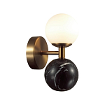 Бра с шарообразным матовым плафоном и шаром из камня на металлическом основании Orb Essence варинант исполнения - 7 | Loft Concept в Перми