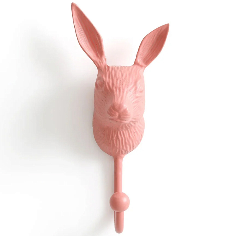 Настенный крючок в виде зайца Hare Wall Hook Pink Розовый в Перми | Loft Concept 