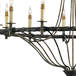 Люстра двухъярусная с отделкой в виде веревки Black Light Profile варинант исполнения - 1 | Loft Concept в Перми