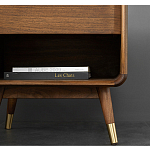 Прикроватная деревянная тумба с ящиком и нишей для хранения Moon Walnut Furniture варинант исполнения - 4 | Loft Concept в Перми