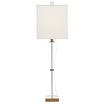 Настольная лампа с прозрачным корпусом и прямоугольным тканевым абажуром Charm and Luxury варинант исполнения - 3 | Loft Concept в Перми