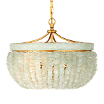 Подвесной светильник с каскадом из стеклянных декоративных элементов на золотом каркасе Shining Sea Glass варинант исполнения - 4 | Loft Concept в Перми