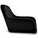 Барный стул со спинкой и подлокотниками на 4-х деревянных ножках Douglas Rhombus Черный Велюр варинант исполнения - 2 | Loft Concept в Перми