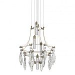 Люстра подвесная из металла с хрустальными подвесками прозрачного цвета Quasar 41 варинант исполнения - 1 | Loft Concept в Перми