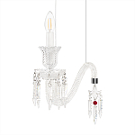 Подвесной светильник стеклянный в виде канделябра Curved Glass Chandelier варинант исполнения - 5 | Loft Concept в Перми