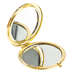 Зеркало карманное двухстороннее круглое из натурального камня Серафинит в подарочной упаковке Gold Stone Mirrors варинант исполнения - 2 | Loft Concept в Перми