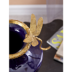 Ваза темно-синего цвета из фарфора с бронзовыми стрекозами Eden Garden porcelain and bronze варинант исполнения - 5 | Loft Concept в Перми