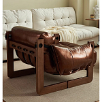 Кресло-диван кожаное на деревянном каркасе Medieval Furniture варинант исполнения - 2 | Loft Concept в Перми