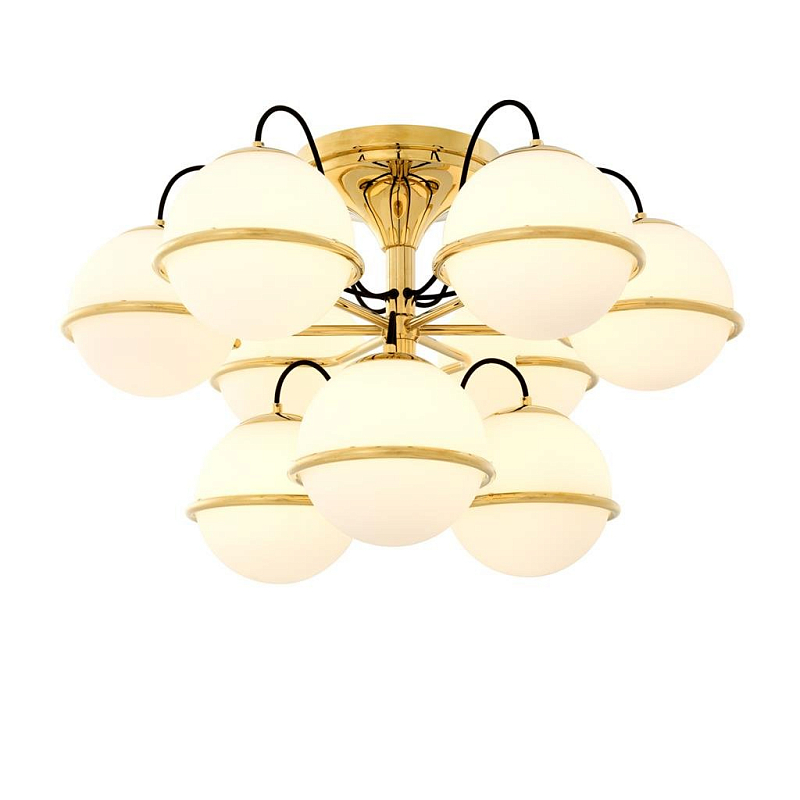 Потолочный светильник Eichholtz Ceiling Lamp Nerano Глянцевое золото Белый Потолочный светильник Eichholtz Ceiling Lamp Nerano Глянцевое золото Белый в Перми | Loft Concept