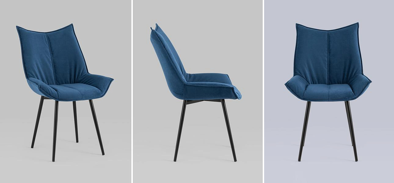 Стул Oslo Chair Синий Велюр Стул Oslo Chair Синий Велюр - Loft-Concept в Перми
