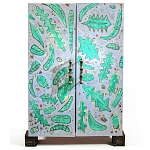 Премиальный Шкаф Defoliation двухстворчатый роспись зеленые листья  варинант исполнения - 2 | Loft Concept в Перми