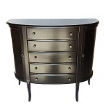 Комод черный из массива березы с 5-ю ящиками и 2-мя дверцами Vintage варинант исполнения - 1 | Loft Concept в Перми