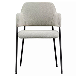 Стул мягкий с подлокотниками Chair Gray Upholstery Boucle варинант исполнения - 1 | Loft Concept в Перми