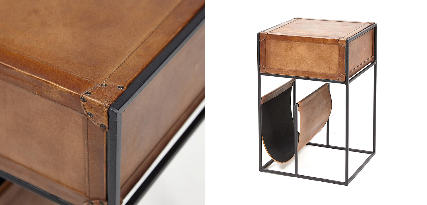 Тумба Industrial leather magazine rack Тумба Industrial leather magazine rack - Loft-Concept в Перми