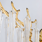 Бра золотого цвета с разветвленными ветвями и длинными прозрачными подвесками в форме стеклянных сосулек Droplet Chandelier варинант исполнения - 4 | Loft Concept в Перми