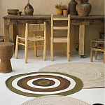 Ковер круглый из хлопка с контрастным узором Bullseye 150 варинант исполнения - 5 | Loft Concept в Перми