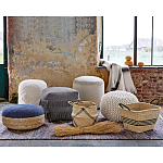 Круглый вязаный пуф Pink Knitted Ball Pouf варинант исполнения - 3 | Loft Concept в Перми