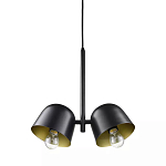 Подвесной светильник черный с 2-мя плафонами Pendant lamp Black варинант исполнения - 2 | Loft Concept в Перми