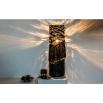 Напольная лампа черная с текстильными элементами "ЯРВИ" варинант исполнения - 1 | Loft Concept в Перми