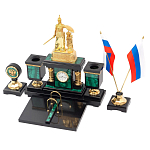 Настольный письменный набор из малахита и долерита Leader Organizer варинант исполнения - 2 | Loft Concept в Перми