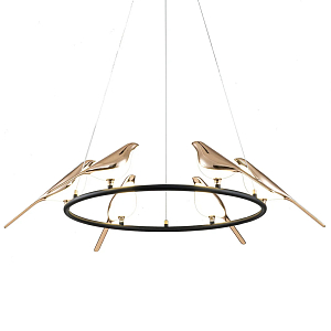 Подвесной светильник с декором в виде птиц Birds Ring Hanging Lamp