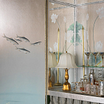 Обои ручная роспись Jakuchu Original colourway on Tarnished Silver gilded paper варинант исполнения - 3 | Loft Concept в Перми