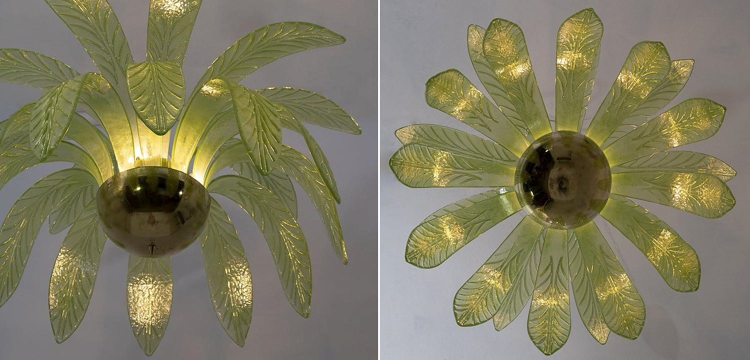 Люстра Дизайнерская Листья Пальмы Modern Chandelier with Palm Leaves Люстра Дизайнерская Листья Пальмы Modern Chandelier with Palm Leaves - Loft-Concept в Перми