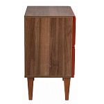 Тумба прикроватная красная из массива бука с 2-мя ящиками Wenge Light варинант исполнения - 2 | Loft Concept в Перми
