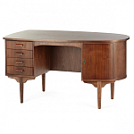 Дизайнерский письменный стол округлой формы с 4-мя ящиками и дверкой с полочками Rili варинант исполнения - 2 | Loft Concept в Перми